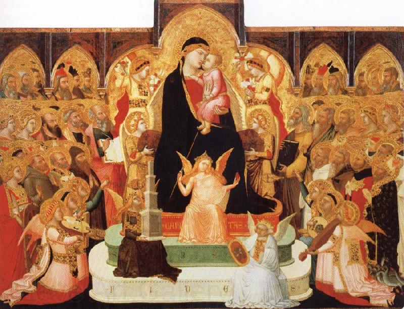 Ambrogio Lorenzetti Madonna with Angels and Saint Norge oil painting art